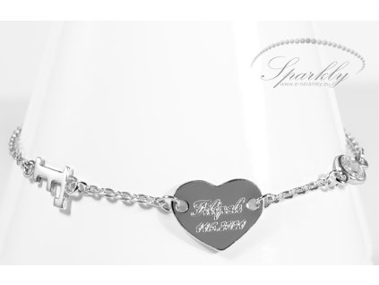 Personalizovaný zlatý náramek s raženým písmenem