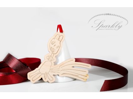 Vánoční dřevěná ozdoba - Dětská kresba na přání