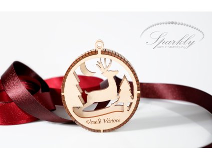 Originální česká vánoční ozdoba z březové překližky