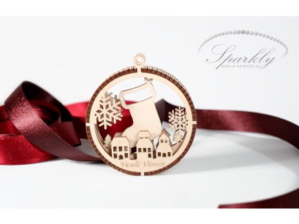 Originální česká vánoční ozdoba z březové překližky