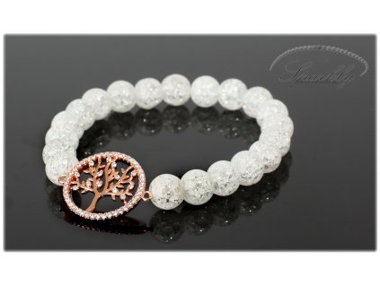 Náramek přátelství Tree of Life v růžovozlaté barvě