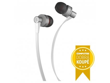 Kovová sluchátka do uší s mikrofonem Sencor