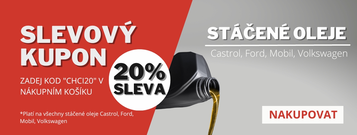 20% sleva stáčené oleje Castrol, Mobil VAG, Shell