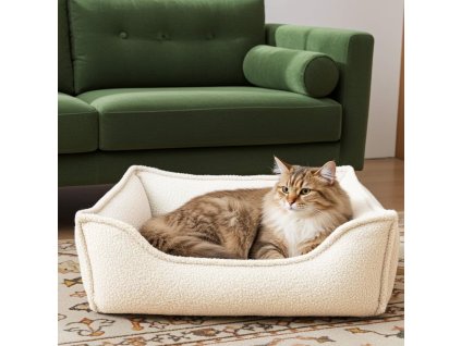 Antistresový pelíšek pro kočku bouclé LEO PREMIUM