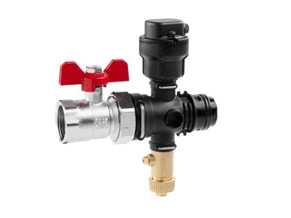 Ukončovací set vč. kulových ventilu vč. odlučovače kalů, 1x aut. odvzd. ventil pár kompozitní / plastový