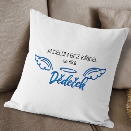 Polštářek Andělé bez křídel-dědeček Pure