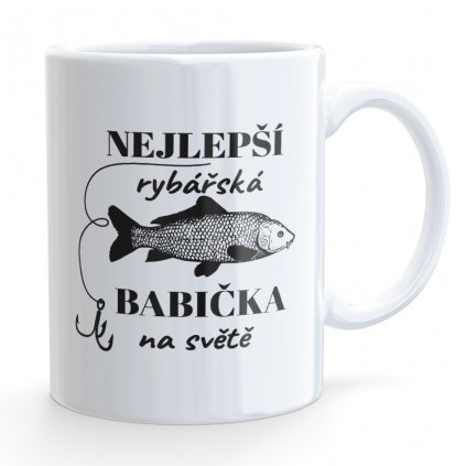 hrnecek bile mockup nejlepsi rybarska babicka na svete