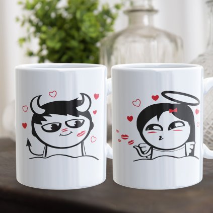 Párové hrnečky Cute Buddies - Lady Angel / Boy Devil (cena za oba)