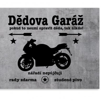 Plechová destička - (MOTORKA) Dědova garáž