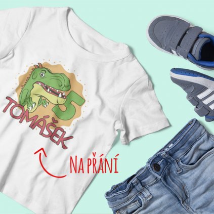 Dětské narozeninové tričko Dinosaurus