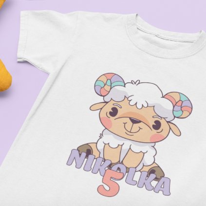 Dětské narozeninové tričko Beránek