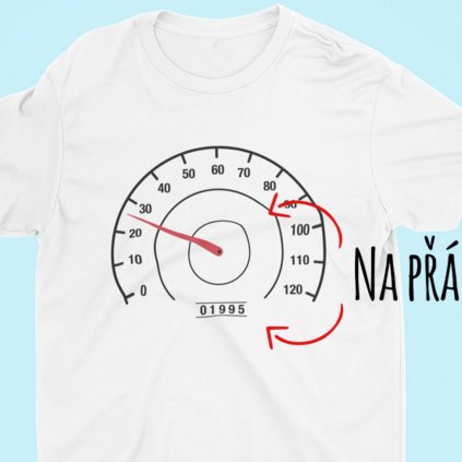 Pánské/Dámské narozeninové tričko Tachometr (vlastní datum narození a věk)