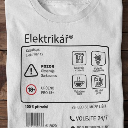 Pánské tričko Limitovaná edice - elektrikář
