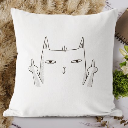 fuck cat polštář
