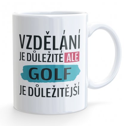 hrnecek bile mockup vzdelani je dulezite golf