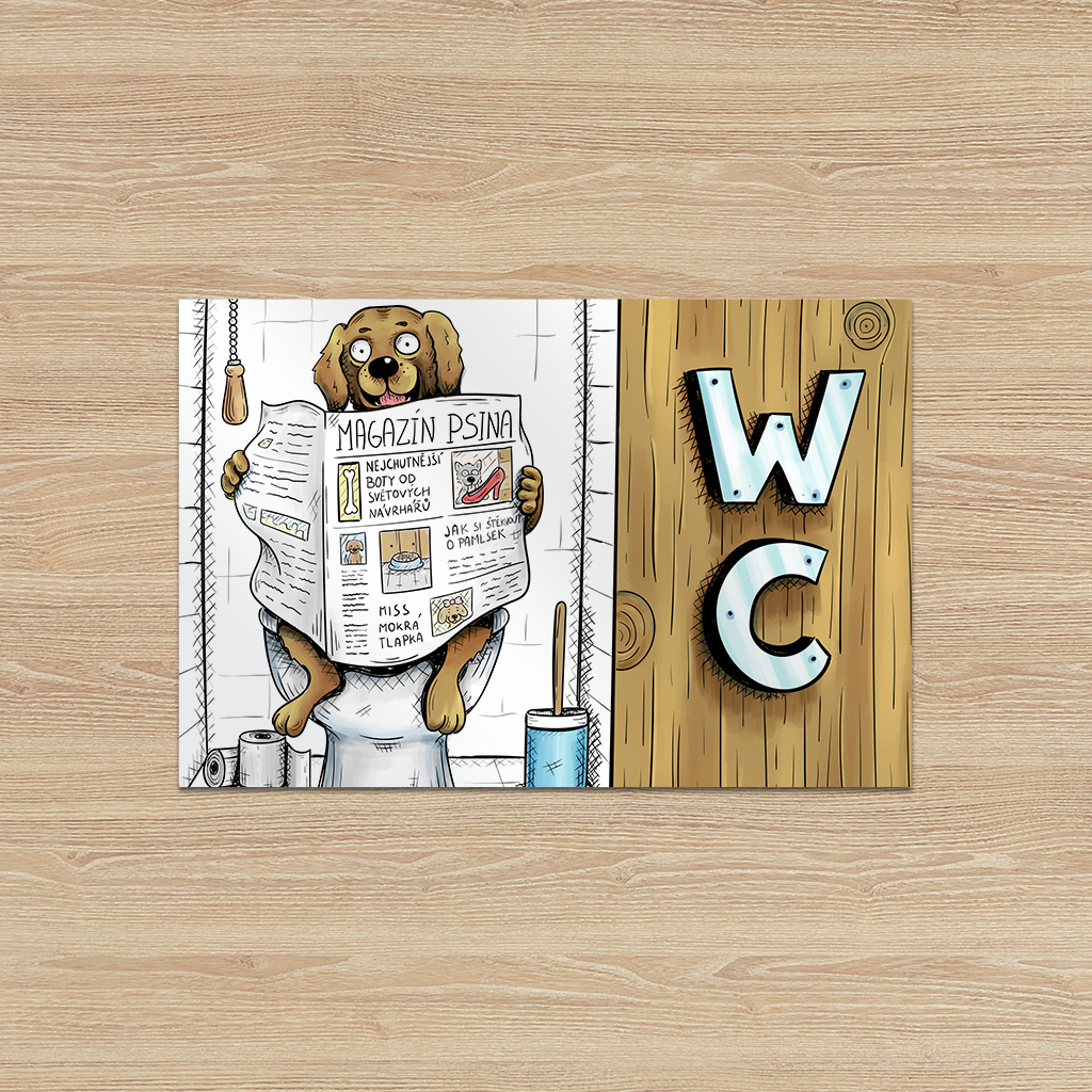Plechová destička psí WC (15x10cm) Epotisk.cz