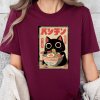 liyue4461 T shirt design featuring a cute black cat eating rame 5d2b1134 1479 48a4 9ed4 04d16b9fe9a0 bordo original