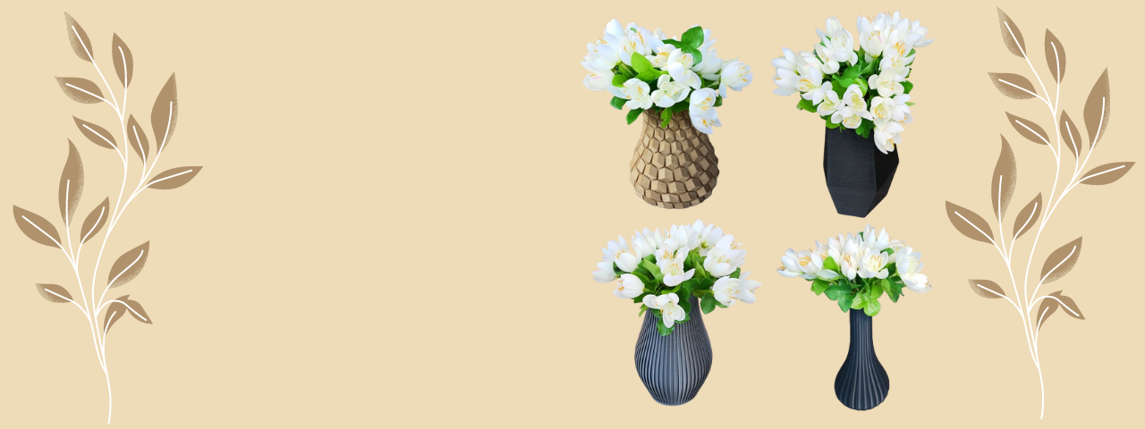 3D printing of vases, decorations for the table, for the window, for dry flowers and any other decorative creative things.