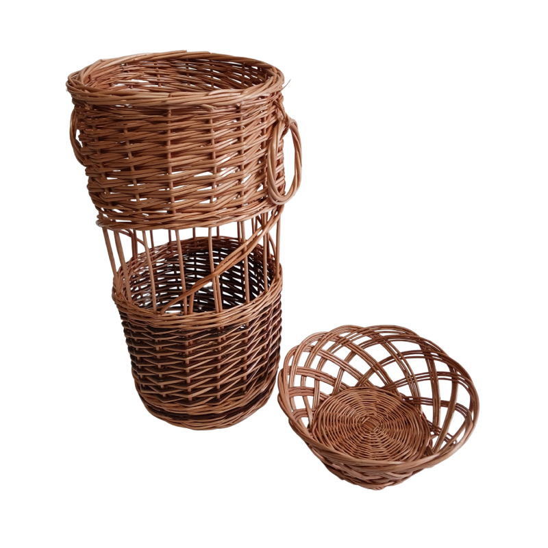 Wicker housing and accessories, wicker baskets, wicker umbrella stand. Do yourself a favor and get a wicker basket or a 3D vase for your table.