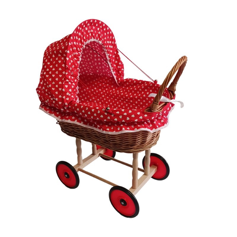 The wicker doll stroller is a great choice for young parents who want to share the joy and fun with their favorite dolls.