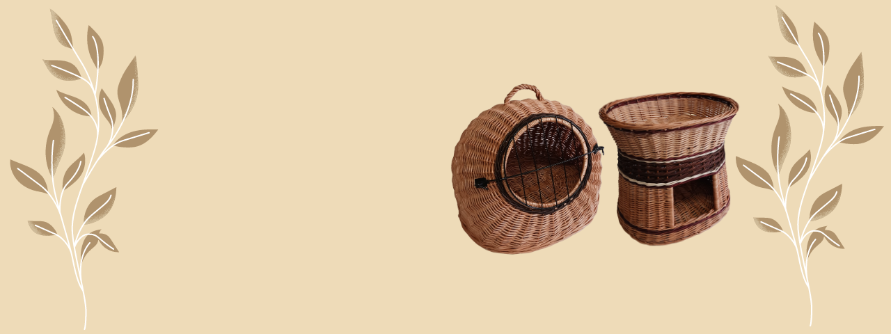 Wicker crates and pet houses. Our wicker crate is of high quality. We also have wicker laying coops for hens in stock.