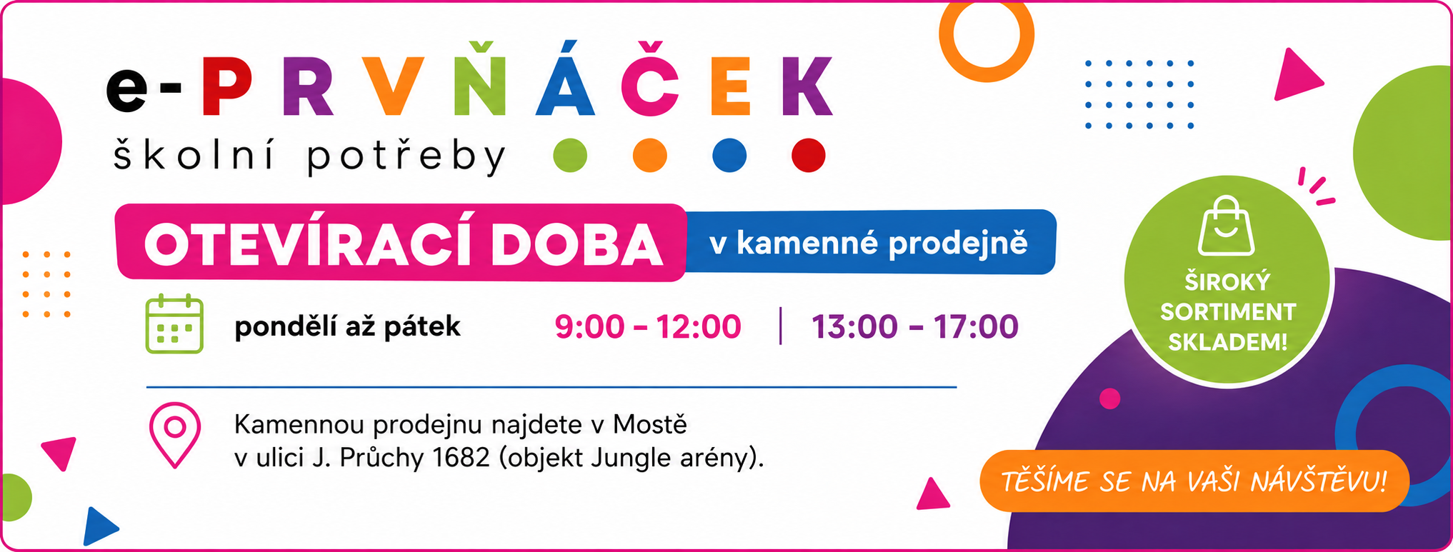 Prodejna školních potřeb v Mostě