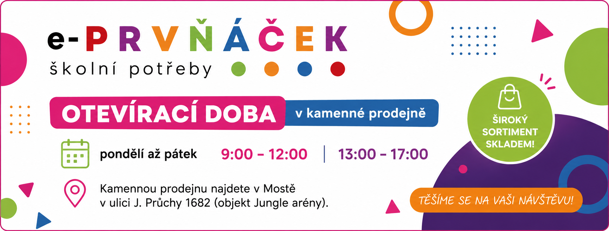 Prodejna školních potřeb v Mostě