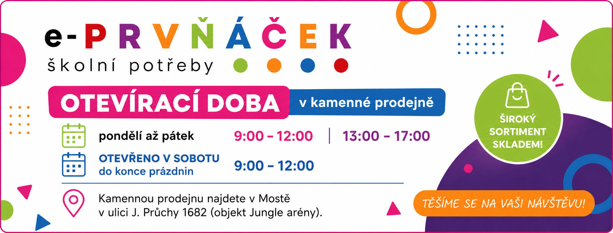 Prodejna školních potřeb v Mostě