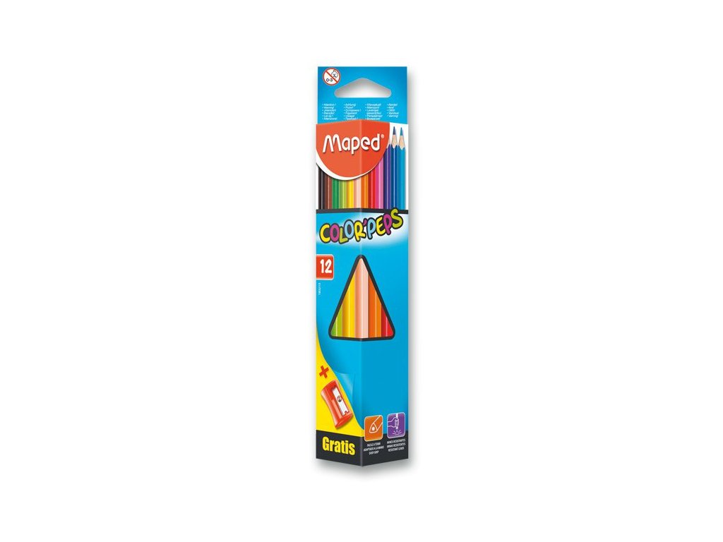 Pastelky Maped Color´Peps - 12 barev + ořezávátko
