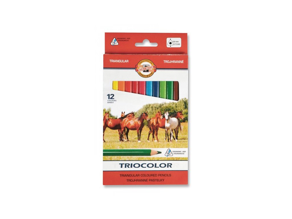 Pastelky Triocolor trojhranné – sada 12 barev v krabičcePastelky Triocolor trojhranné – sada 12 barev v krabičce