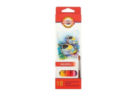 Aquarelové pastelky Ryby - Kohinoor - 18 barev