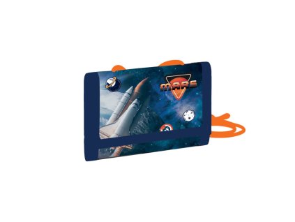 Dětská textilní peněženka Space se šňůrkou na krk