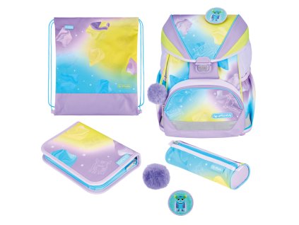 Školní set pro prvňáčky Herlitz Ultralight Monster – aktovka, penál, sáček, pouzdro