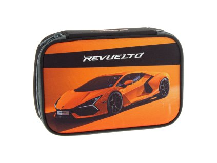 Školní penál Ars Una Lamborghini 25 oranžový – dvoupatrový, bez náplně