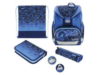 Školní aktovka Herlitz Ultralight Žralok – set