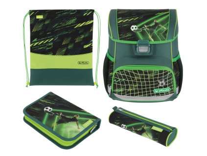 Školní aktovka 950 g v setu herlitz Loop+ - Fotbalista