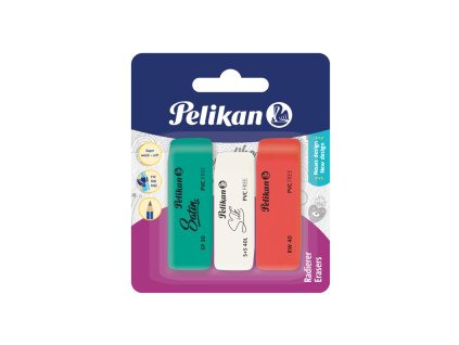 Erarser 3 colors RW SP S S 3 B blistercard Pelikan Radierer BL WS30 620120 2021 PIMMAM OK highres