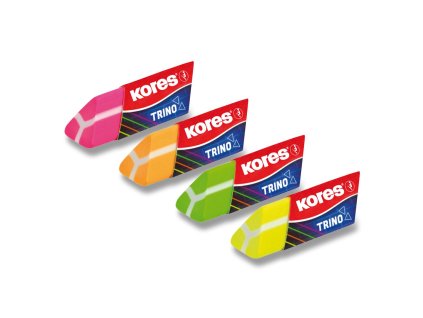 Kores pryž Trino Neon – trojhranná guma mix barev