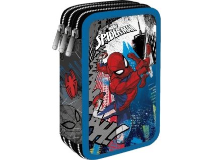 Třípatrový školní penál pro kluky CoolPack Jumper 3 – Spiderman (vybavený)