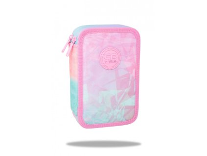 Růžový dvoupatrový penál Jumper Tie Dye – vybavený