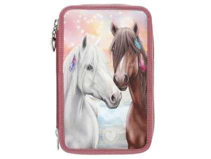 Třípatrový penál s výbavou a LED efektem Miss Melody (pro holky)