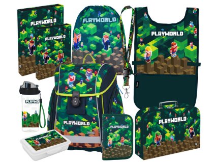Školní aktovka Oxybag Premium Light Playworld 2025 – velký set pro prvňáčky
