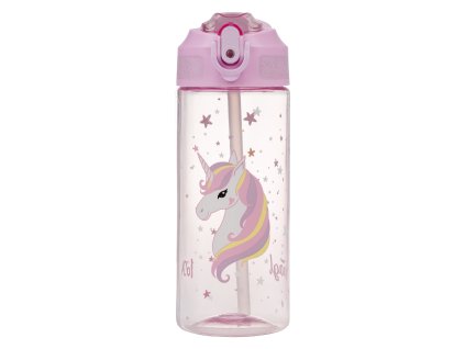 Láhev na pití s brčkem 500 ml Baagl – Rainbow Unicorn 1