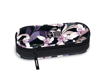 Školní penál oválný Orchideje – větší varianta (Ars Una)