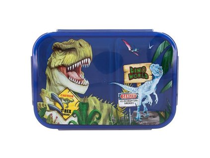 Svačinový box Dino World Danger – 2 přihrádky s motivem dinosaurů