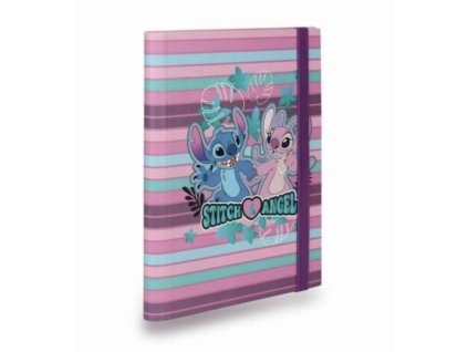 Desky na sešity A5 Stitch blue – se širokou gumou, vzor 2