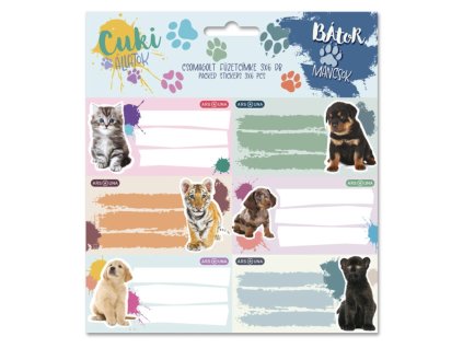 Jmenovky na sešity Cute Animals 25 (Ars Una)