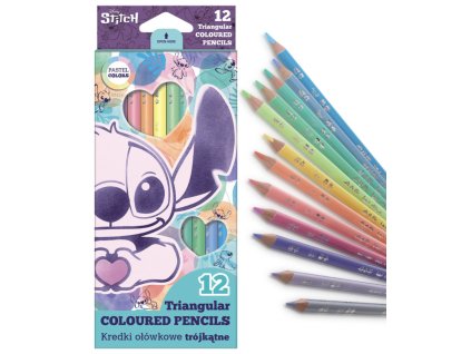 Pastelky trojhranné 12 ks Stitch pastel