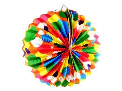 Barevný lampión koule 24 cm