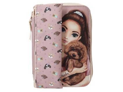 TOPModel penál 1patrový s výbavou a kapsičkou Kitty & Doggy